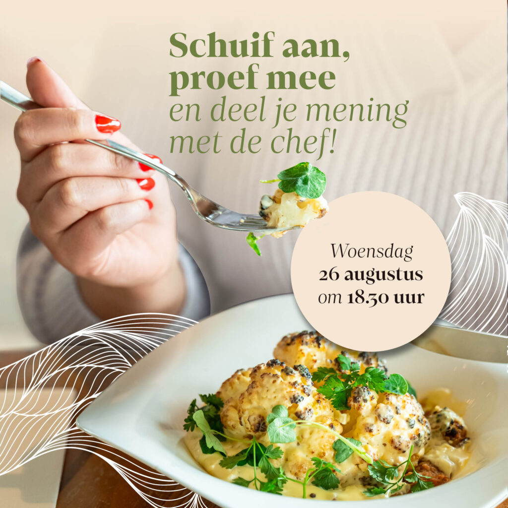 Uitnodiging proef avond voor het nieuwe herfstmenu van The Green House restaurant
