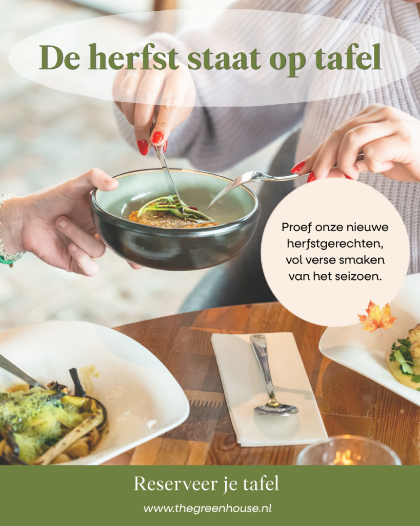 Nieuw herfstmenu: proef de smaken van de herfst - The Green House